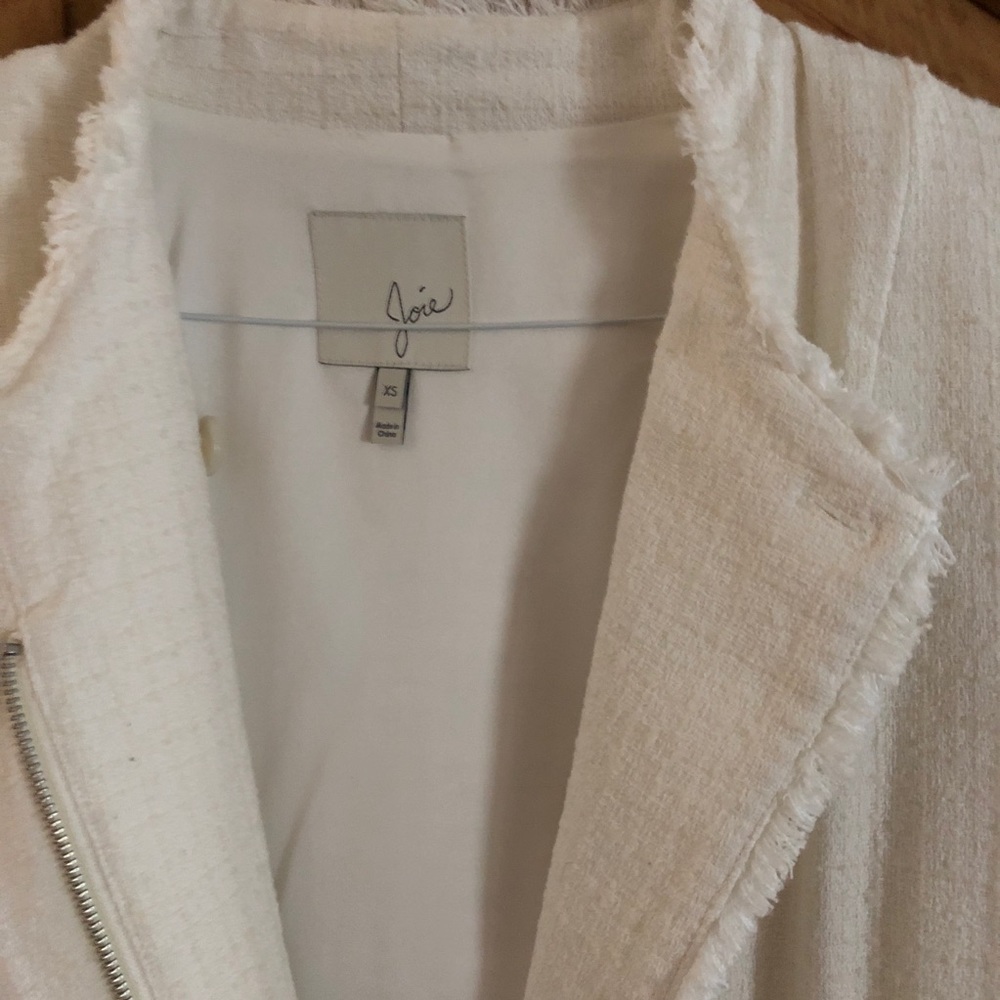 Joie Emanuelle Fringe Trim Jacket XS Petite Plus - Picture 6 of 7